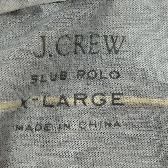 J. Crew Slub Polo Size X Large Shirt Lt Blue White Black Stripes Mens - Picture 3 of 3